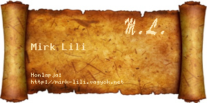 Mirk Lili névjegykártya