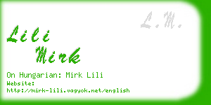 lili mirk business card